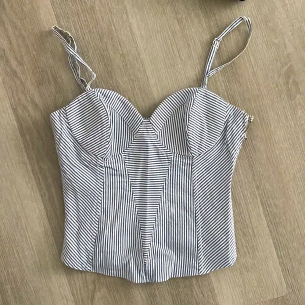 Bebe striped corset top